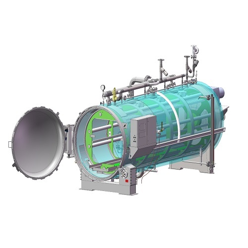 Máquina de autoclave giratoria de vapor completamente automática