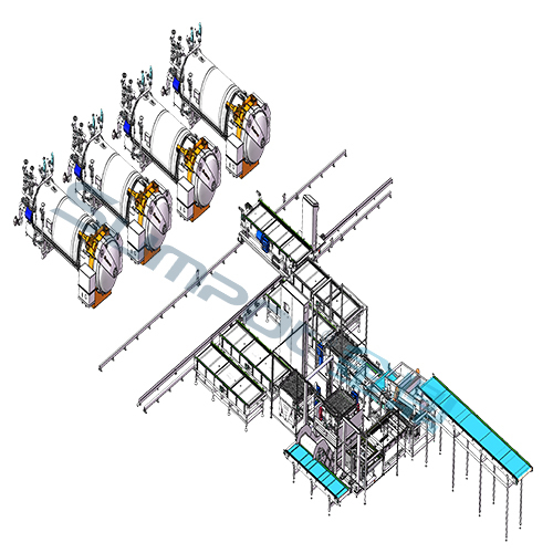 Máquina de enlatado con sistema de autoclave automatizado