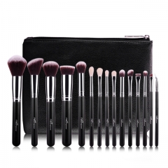 MSQ 15 Pieces Makeup Brushes Set Professional Make Up Brushes High Quality Synthetic Hair With PU Leather Bag