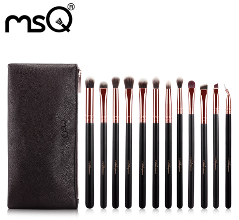 MSQ 12pcs Eyeshadow Makeup Brushes Set Pro Rose Gold Eye Shadow Blending Make Up Brushes Soft Animal Synthetic Hair For Beauty