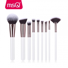 MSQ high quality 9pcs synthetic professional makeup brushes handmade customized brushes with pink handle