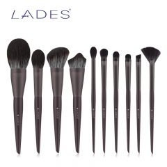 MSQ 10pcs new arrival professional makeup brushes dark brown scrub tube makeup brush set with matte handle