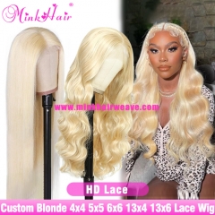 Custom 613 Blonde 4x4 5x5 6x6 13x4 13x6 HD Lace Full Frontal Closure Wig (Ready to Ship)