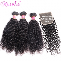 Deep Curly Hair Bundle Deals 10A Grade Brazilian Human Hair Natural Color Raw Hair