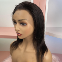 FLASH SALE 055 #1B Color 10inch Silky Straight Brown 13x4 Lace Front Wig 150% Density(Sales products, do not accept refund/return)