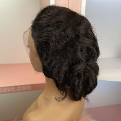 FLASH SALE 056 #1B Color 10inch Loose Wave Brown 13x4 Lace Front Wig 150% Density(Sales products, do not accept refund/return)