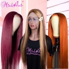Custom #4/27 #4/30 #30 #350 #99J 4x4 13x4 Lace Full Frontal Wig 180% Density Transparent Ombre Lace Wigs (Ready to Ship)