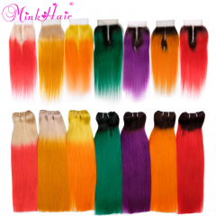 Ombre Color Transparent 4x4 Lace Bundle Deals