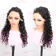 FLASH SALE 042 #1B Color 20inch Italian Curly Transparent 13x6 Lace Front Wig 180% Density(Sales products, do not accept refund/return)