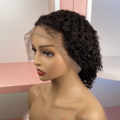 FLASH SALE 069 #1B Color 10inch Water Wave Brown 13x6 Lace Front Wig(Sales products, do not accept refund/return)
