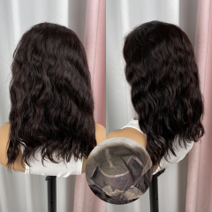 FLASH SALE 111 #1B Color 14inch Nature Wave Brown Lace Front Wig 150% Density(Sales products, do not accept refund/return)