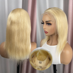 FLASH SALE 098 #613 Color 12inch Silky Straight Transparent 13x6 Lace Front Wig 180% Density(Sales products, do not accept refund/return)