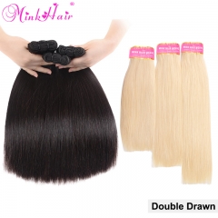 Double Drawn 1B & 613 Color Hair Bundles Top Quality Mink Brazilian Hair Soft And Smooth