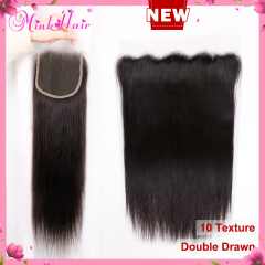 Double Drawn HD 5x5 Lace Closure And HD 13x4 13x6 Lace Frontal 12-24inch Top Quality Mink Brazilian Hair