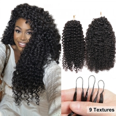 Feather Crochet Human Hair Extensions With Invisible String In The Middle Pre-Separated Knotless For Braids 100gram (80 Strings/PC)