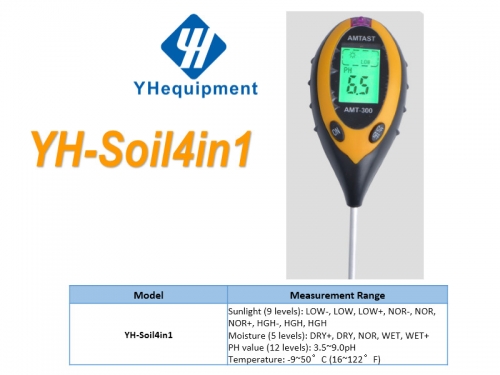 YH-Soil4in1 4in1 Plant earth Soil PH Moisture Light Soil Meter Thermometer