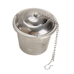 TB-01  Silver Reusable 304 Stainless Mesh Herbal Ball Tea Spice Strainer Teakettle Locking Tea Filter