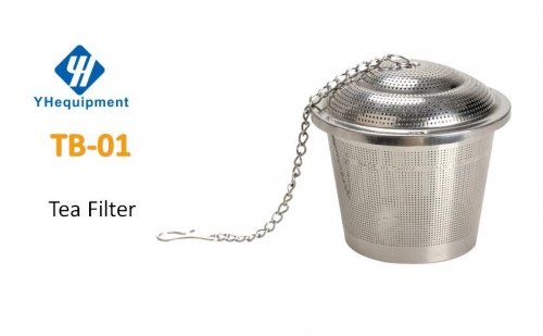 TB-01  Silver Reusable 304 Stainless Mesh Herbal Ball Tea Spice Strainer Teakettle Locking Tea Filter