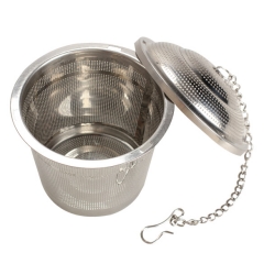 TB-01  Silver Reusable 304 Stainless Mesh Herbal Ball Tea Spice Strainer Teakettle Locking Tea Filter