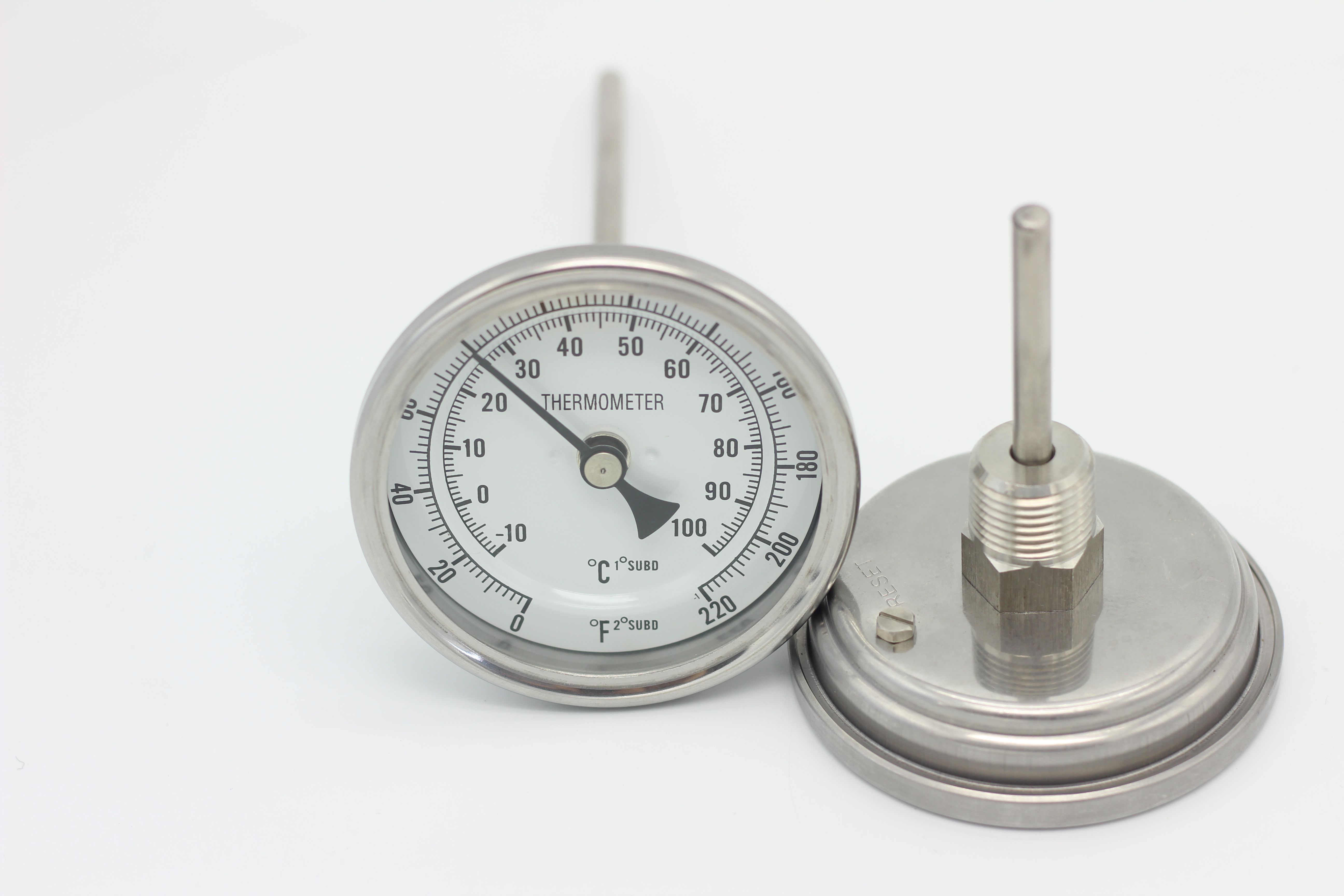 BM220A Bimetal Thermometer 10100C; 0220F Degree, WELDLESS WITH 7CM