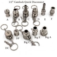 1/2" Camlock Quick Disconnect Cam & Groove Fitting Homebrew Beer Pump pipe