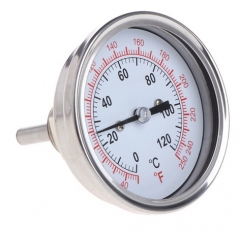 BMH-120 Bi-metal Thermometer, 1/2" NPT 2.5"Face & 1"Probe 0~120C Degree, Brewer Thermometer, Homebrew Kettle