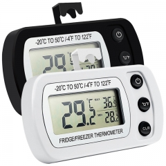 YHS-186 Freezer Thermometer with Hook Waterproof LCD Digital Display Refrigerator Thermometers