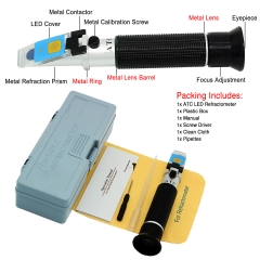 LED-RHBS-10 ATC Brix 0-10% salinity 0-10% 1.000-1.070RI optical refractometer