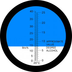 LED-RHW-25Brix ATC alcohol 0-25%Vol 0-40% Brix optical refractometer