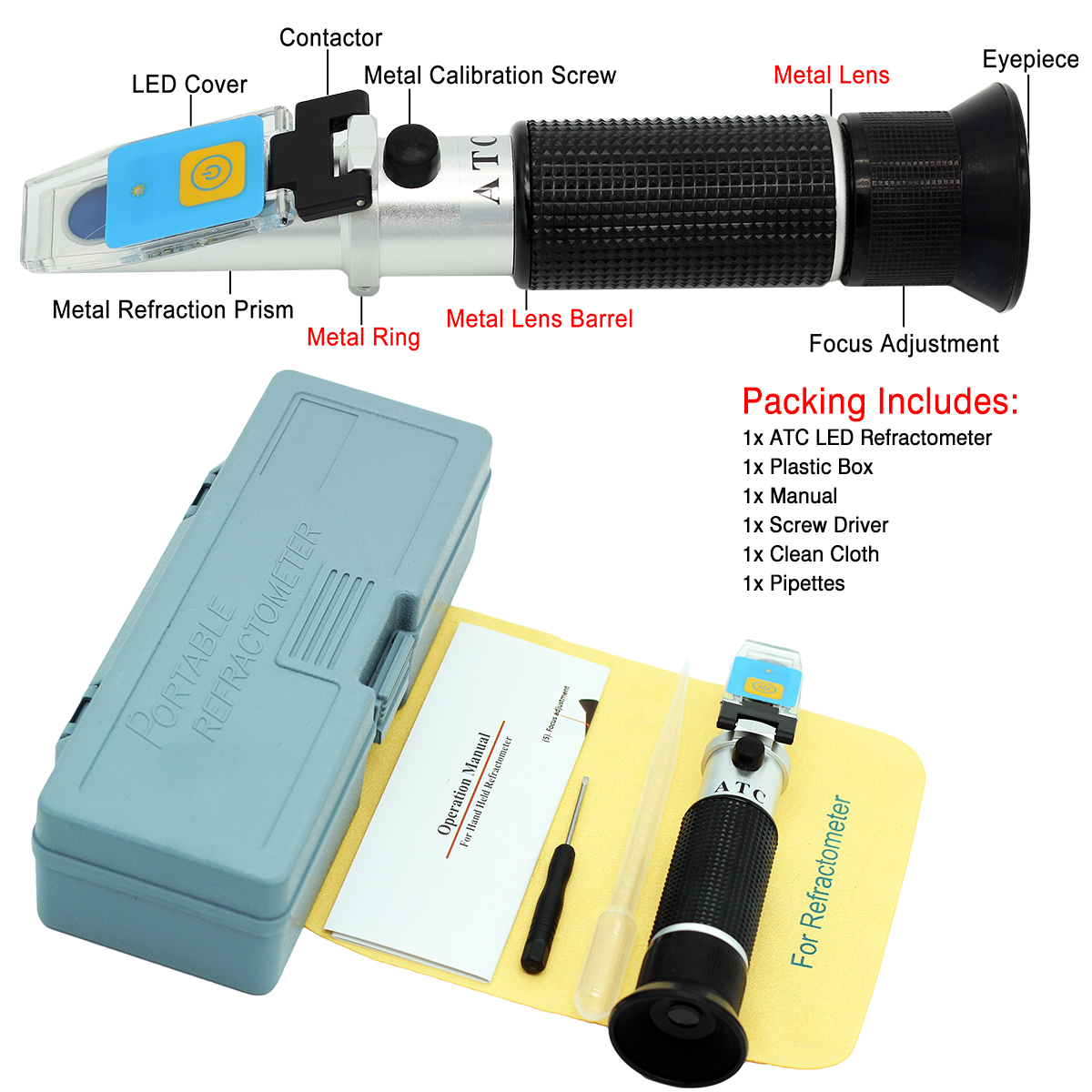 LEDRHB811 ATC 015 M10 015 MDT optical refractometer,LED Milk