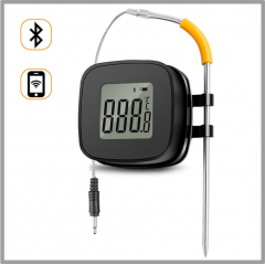 stainless steel long probe digital bluetooth food cooking thermometer with alarm