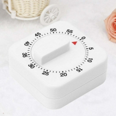 YH-1582 60 Minutes Kitchen Timer Count Down Alarm Reminder White Square Mechanical Timer for Kitchen