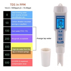 Multifunctional PH-968 4in1 PH/EC/TDS/Temperature Digital Water Quality Tester Portable Monitor Meter Pen 0-14PH Measuring Tool