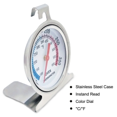 Large 2.5inch Oven Thermometer Easy-Read Face Stainless Steel Instant Read Kitchen Cooking Thermometer