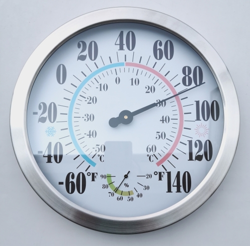 30CM Wall Decor high quality Stainless Steel Thermometer hygrometer