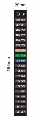 Stick On Thermometer Strip 37-82 °F (3-28 °C)