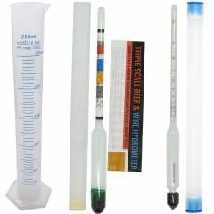 HB-AH3in1 Triple Scale Hydrometer + 0-100 alchol meter + 250ml cylinder for Home Brewing Making Beer Wine spirit