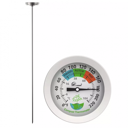 YH-S10 Compost Soil Plant Thermometer Outdoor Garden with Waterproof Dial,20 inch Probe for composting in/Outdoor Planting