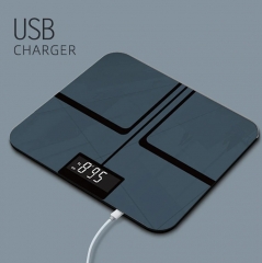 2 Years Warranty USB Charging Tempered Glass Platform Bath Personal Body Weight Digital Bathroom Scale