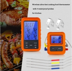 KT-104 Wireless Digital Meat Thermometer Remotely Monitored Food Temperature Measuring Unit Receiver for BBQ Grill Kitchen Cooking Baki