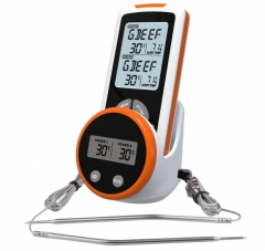 KT-106A Wireless Remote Digital Cooking Food Meat Thermometer with Probe for Smoker Grill BBQ Thermometer