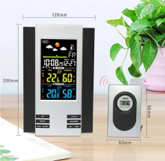 DT-04-color digital weather forecast clock LCD table alarm clock color display Wireless weather station