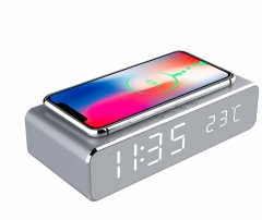 DT-70 Fast Wireless Charger LED Alarm Clock Phone Wireless Charger Charging Pad Thermometer For IPhone 11 Pro XS Max X 8 Plus