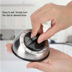 TM-145 60 Minutes Stainless Steel Kitchen Timer Mechanical Wind-Up Egg Timer Time Reminder Cooking Tools Kitchen