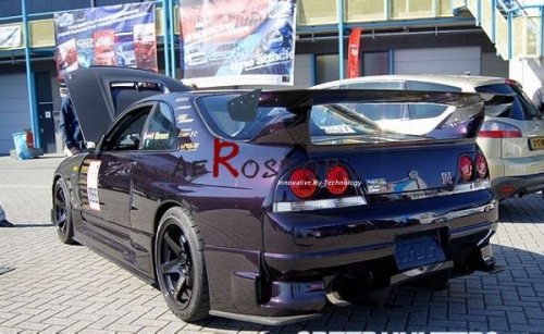 R33 GTR OE STYLE REAR SPOILER BASE W/ BEE-R GT WING (END CAPS CF)