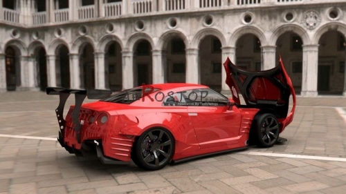 R35 GTR BENSOPRA STYLE GT WING W/ FITTING BRACKETS