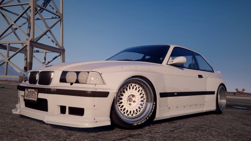 FIBERGLASS E36 ROCKET BUNNY PANDEM STYLE BODYKITS(INCLU FRONT LIP,FRONT AND REAR FENDER,SIDE SKIRTS,REAR LIP AND TRUNK WING)