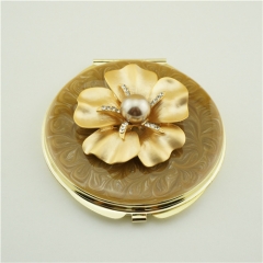 Beautiful flower with pearls compact mirrors/Holiday gift mirror