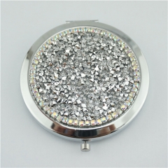 Sterling Silver Crystal Compact Mirror