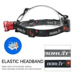 Boruit RJ-2166 LED T6 Headlamp 1000lm Zoom Focus Head Lamp